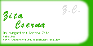 zita cserna business card